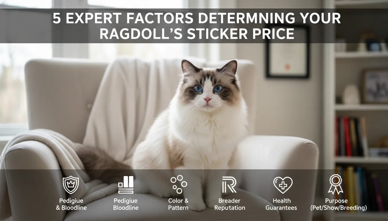 Factors affecting the cost of a Ragdoll cat, including pedigree, breeder reputation, and health screenings