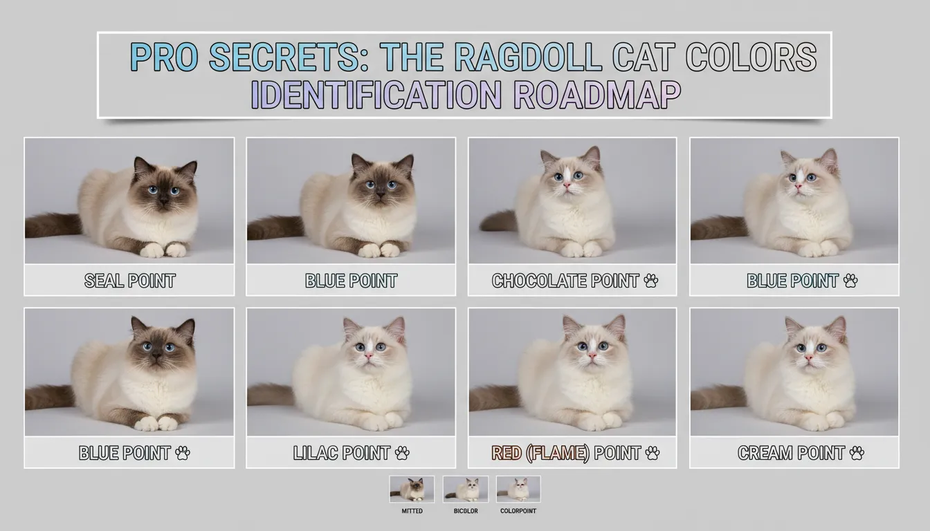Ragdoll Cat Colors development timeline showing the transition from birth to 3 years for traditional and 2026 Cherubim Shift varieties.