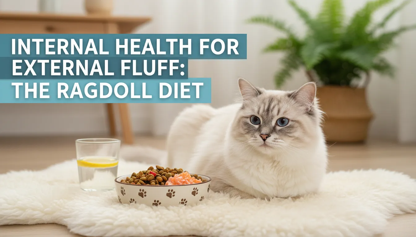 Ragdoll Cat Grooming results achieved through a high-protein diet rich in Omega-3 and Omega-6 fatty acids for a silkier coat.